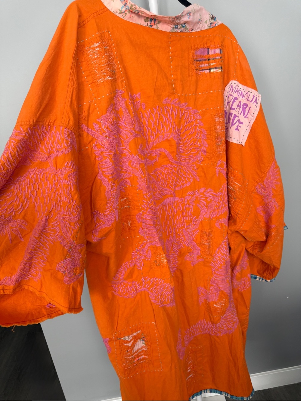 Magnolia Pearl Dharma Dragon Embroidered Kimona Jacket 809 Marmalade - Picture 5 of 6